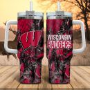 Wisconsin Badgers NCAA Hunting Custom Stanley Quencher 30oz-40oz Stainless Steel Tumbler Hot And Cold Tumbler
