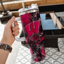 Wisconsin Badgers NCAA Hunting Custom Stanley Quencher 30oz-40oz Stainless Steel Tumbler Hot And Cold Tumbler