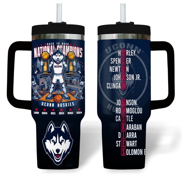 UConn Huskies basketball NCAA Custom Stanley Quencher 30oz-40oz Stainless Steel Tumbler Hot And Cold Tumbler