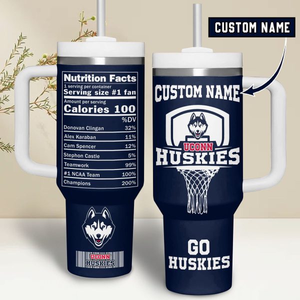 UConn Huskies basketball NCAA Custom Stanley Quencher 30oz-40oz Stainless Steel