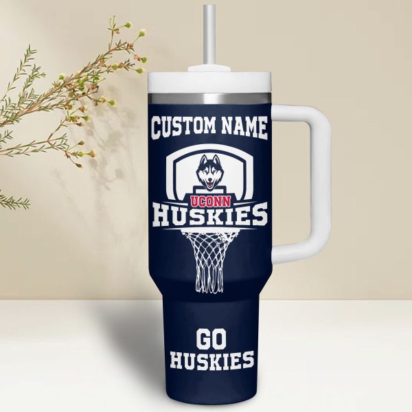 UConn Huskies basketball NCAA Custom Stanley Quencher 30oz-40oz Stainless Steel - Image 2