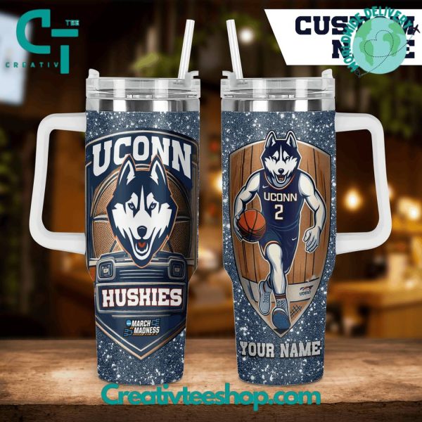 Uconn Huskies Basketball NCAA Custom Stanley Quencher 30oz-40oz Stainless Steel Tumbler Hot And Cold Tumbler