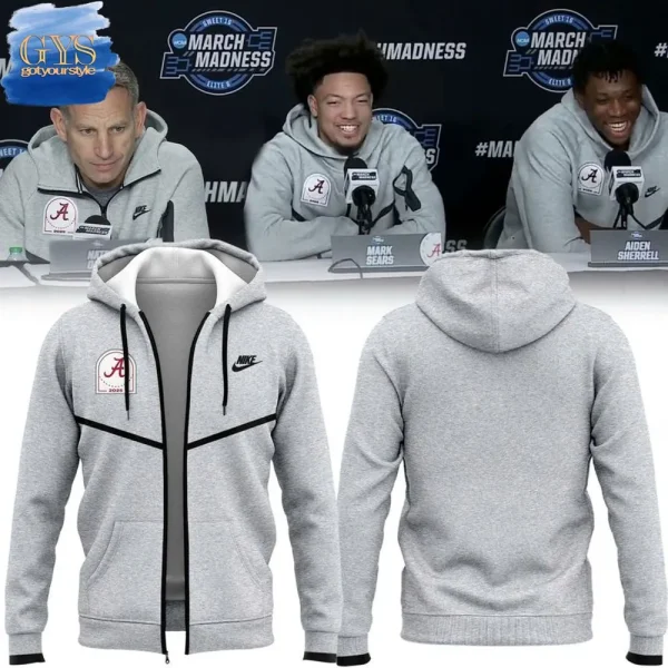 Alabama Crimson Tide Grey Uniform 2025 Zip Hoodie