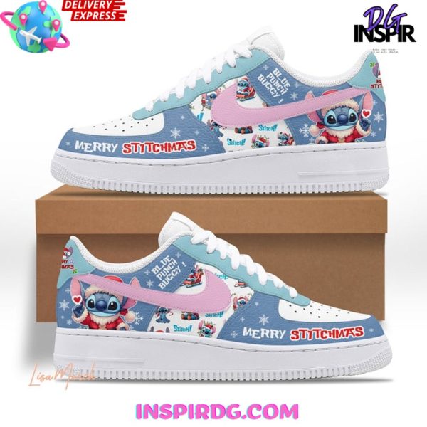 Stitch Merry Stitchmas Limited Edition Air Force 1 - Image 2