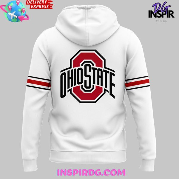 Ohio State Buckeyes Pro Day 2025 White Hoodie - Image 3