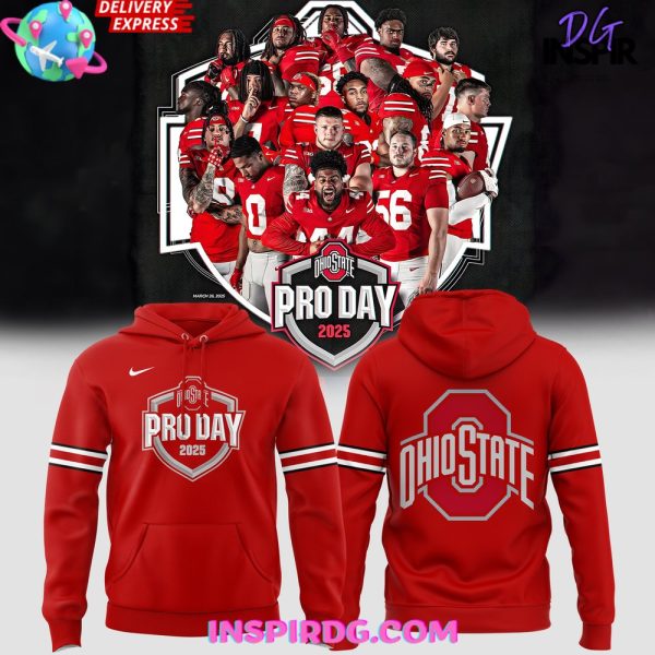 Ohio State Buckeyes Pro Day 2025 Red Hoodie