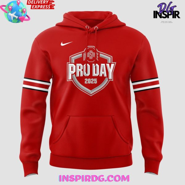 Ohio State Buckeyes Pro Day 2025 Red Hoodie - Image 2