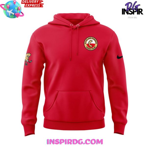 Cleveland Pierogies Hockey Club Special Edition Red Hoodie - Image 2