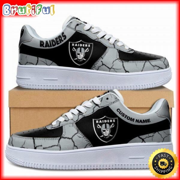 Custom NFL Las Vegas Raiders Air Force 1 Shoes Sneaker Football Shoes For Fans