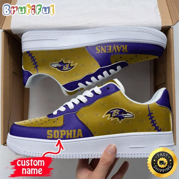 Custom NFL Baltimore Ravens Air Force 1 Shoes Fashionable Air Force 1