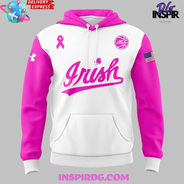 Notre Dame Women’s Basketball Pink in the Rink Hoodie - Image 2