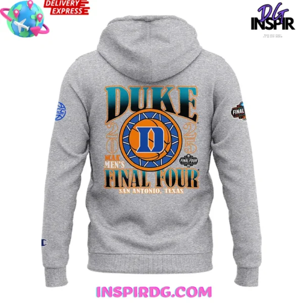 Duke Blue Devils NCAA Men's Final Four 2025 Grey Hoodie - Image 3