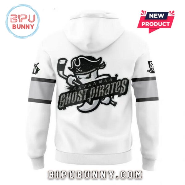 Savannah Ghost Pirates ECHL 2025 White Hoodie - Image 2