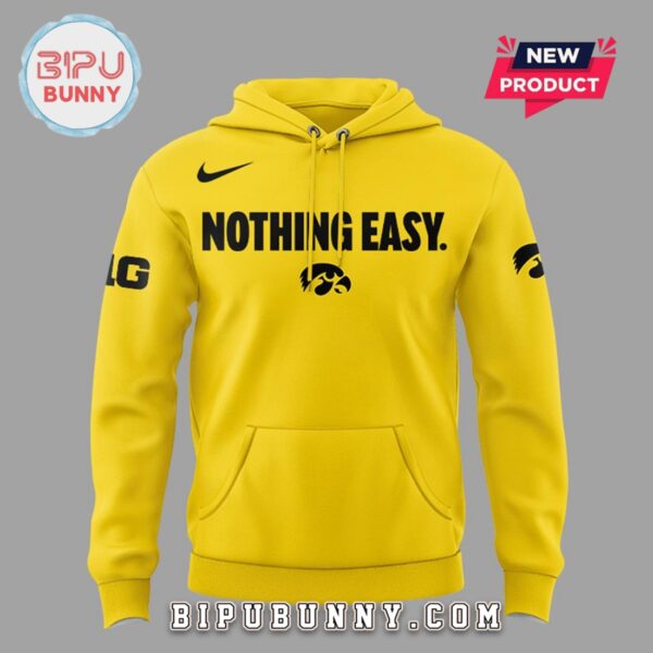 New Iowa Hawkeyes Nothing Easy Yellow Hoodie - Image 4