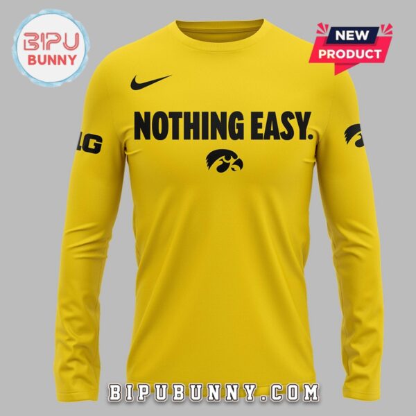New Iowa Hawkeyes Nothing Easy Yellow Hoodie - Image 8
