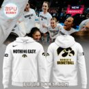 New Iowa Hawkeyes Nothing Easy White Hoodie