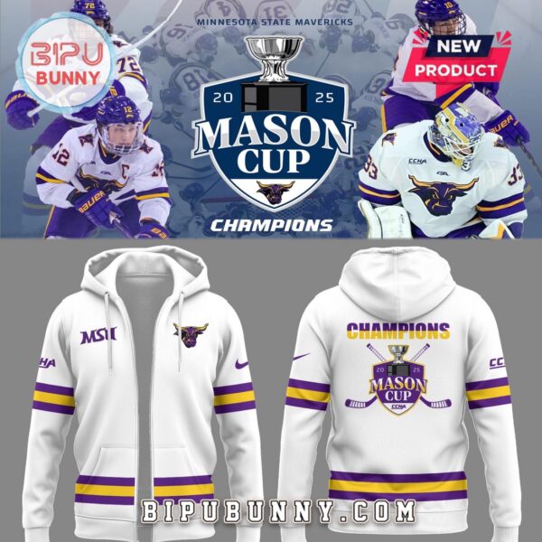 MSU Mavericks Hockeys 2025 Mason Cup Champions Hoodie