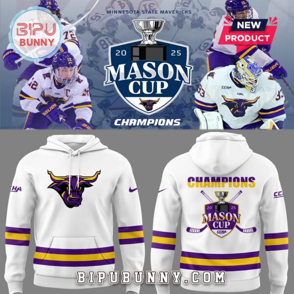 MSU Mavericks Hockeys 2025 Mason Cup Champions Hoodie - Image 2