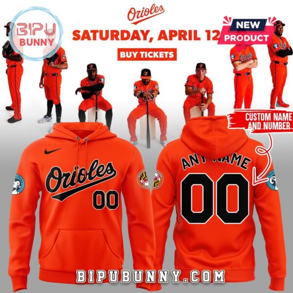 Custom Baltimore Orioles Orange On Orange Hoodie