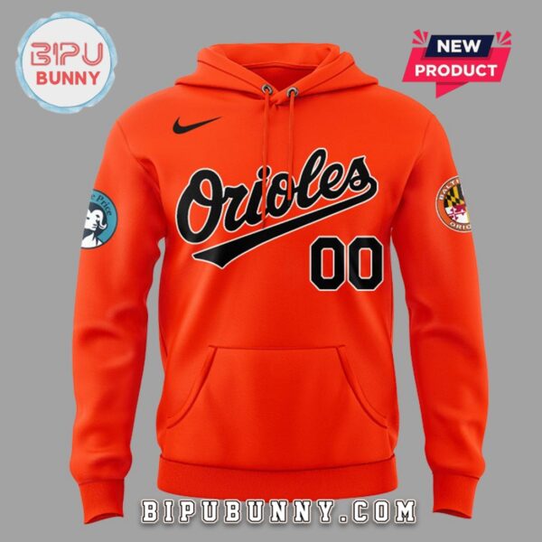 Custom Baltimore Orioles Orange On Orange Hoodie - Image 2