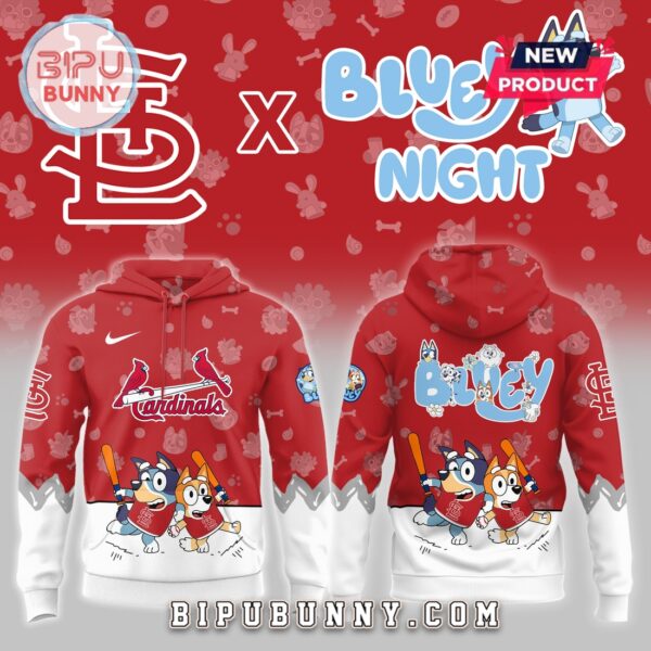 St.Louis Cardinals 2025 Bluey Night Hoodie - Image 2