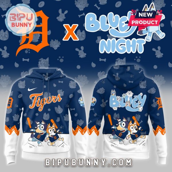 Detroit Tigers 2025 Bluey Night Hoodie