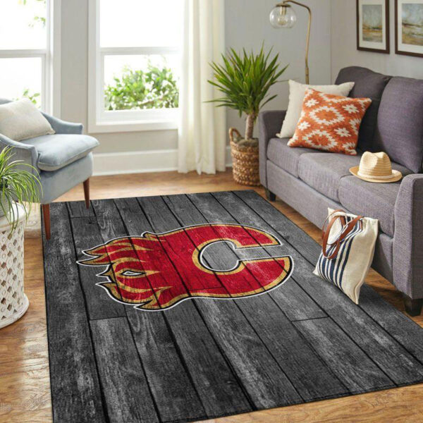 Calgary Flames Rug Living Room Carpet Regtangle Carpet Floor Decor