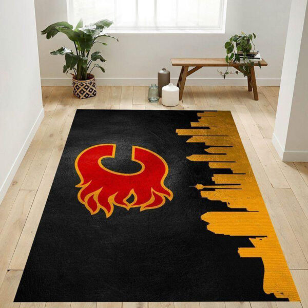 Calgary Flames Rug Living Room Carpet Regtangle Carpet Floor Decor