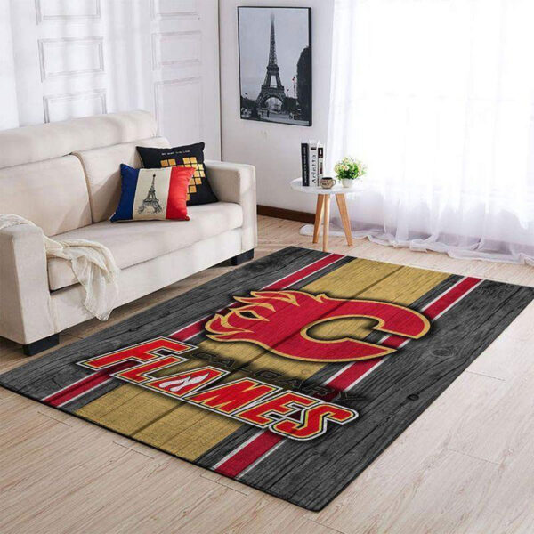 Calgary Flames Rug Living Room Carpet Regtangle Carpet Floor Decor