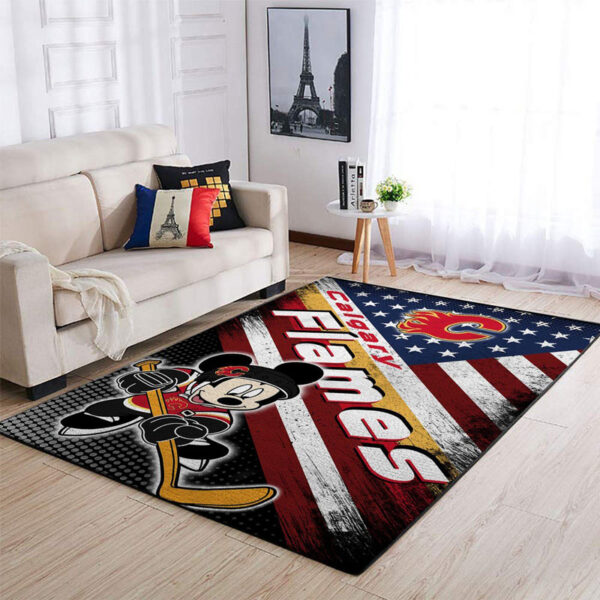Calgary Flames Rug Living Room Carpet Regtangle Carpet Floor Decor