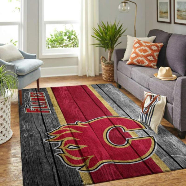 Calgary Flames Rug Living Room Carpet Regtangle Carpet Floor Decor
