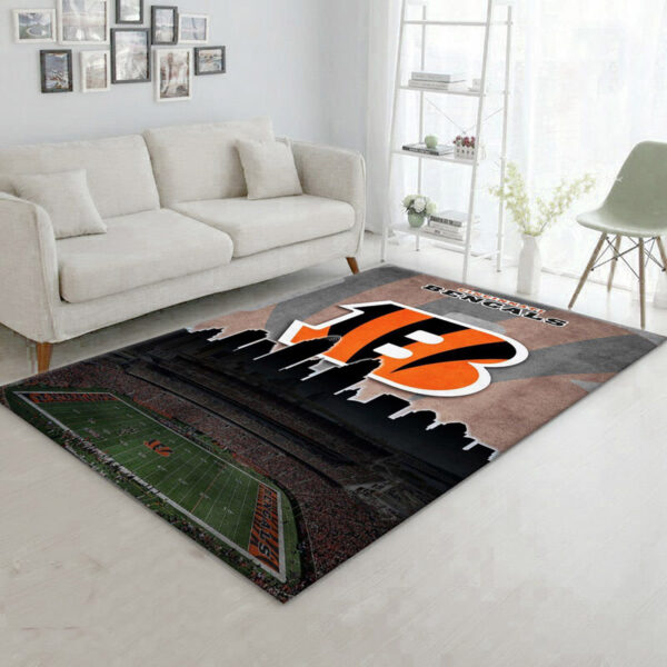 Cincinnati Bengals Area Rug Bathroom Rug Floor Rug Regtangle Carpet