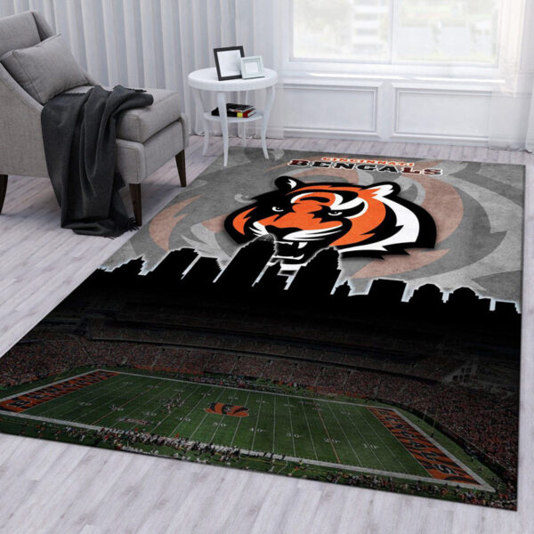 Cincinnati Bengals Area Rug Bathroom Rug Floor Rug Regtangle Carpet