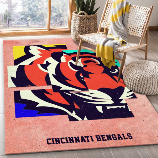 Cincinnati Bengals Area Rug Bathroom Rug Floor Rug Regtangle Carpet
