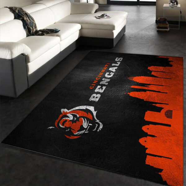 Cincinnati Bengals Rug Living Room Rug Floor Rug Regtangle Carpet