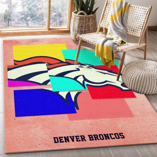 Denver Broncos Area Rug Bathroom Rug Floor Rug Regtangle Carpet