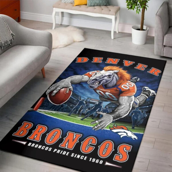 Denver Broncos Rug Bathroom Rug Floor Rug Regtangle Carpet