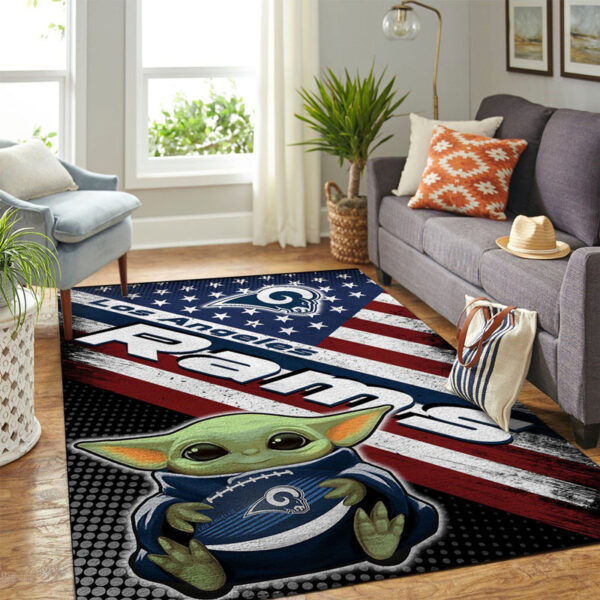 Los Angeles Rams Area Rug Living Room Rug Floor Rug Regtangle Carpet