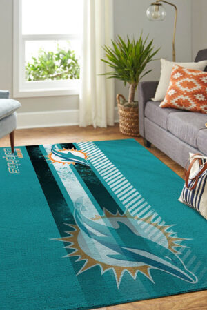 Miami Dolphins Area Rug Bath Rug Floor Rug Regtangle Carpet