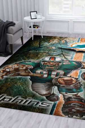Miami Dolphins Area Rug Living Room Rug Floor Rug Regtangle Carpet