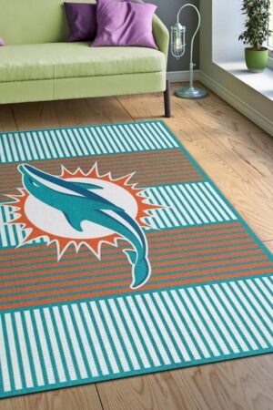 Miami Dolphins Area Rug Living Room Rug Floor Rug Regtangle Carpet