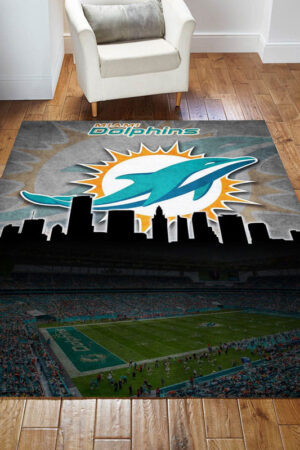 Miami Dolphins Area Rug Living Room Rug Floor Rug Regtangle Carpet
