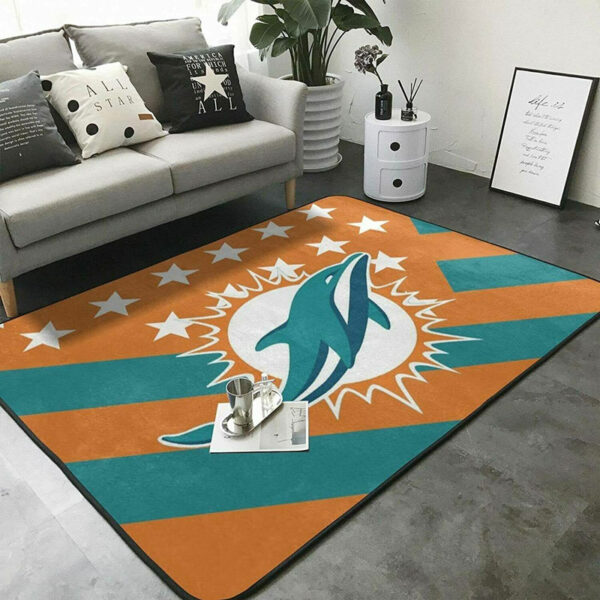 Miami Dolphins Rug Living Room Rug Floor Rug Regtangle Carpet