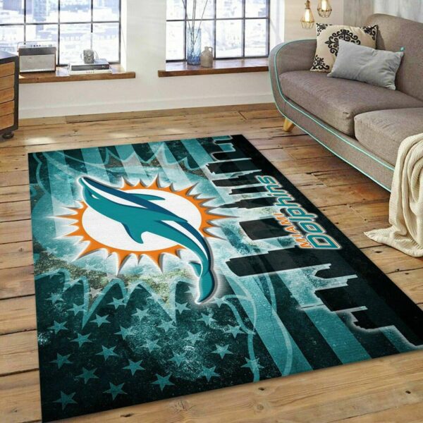 Miami Dolphins Rug Living Room Rug Floor Rug Regtangle Carpet