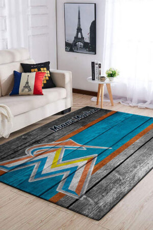 Miami Marlins Rug Living Room Carpet Regtangle Carpet Floor Decor