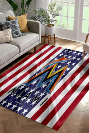 Miami Marlins Rug Living Room Carpet Regtangle Carpet Floor Decor