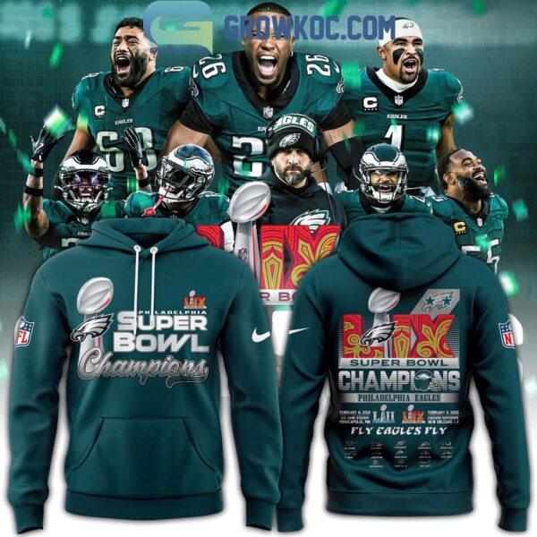 Philadelphia Eagles Super Bowl LIX Champions Fly Eagles Fly Hoodie T Shirt