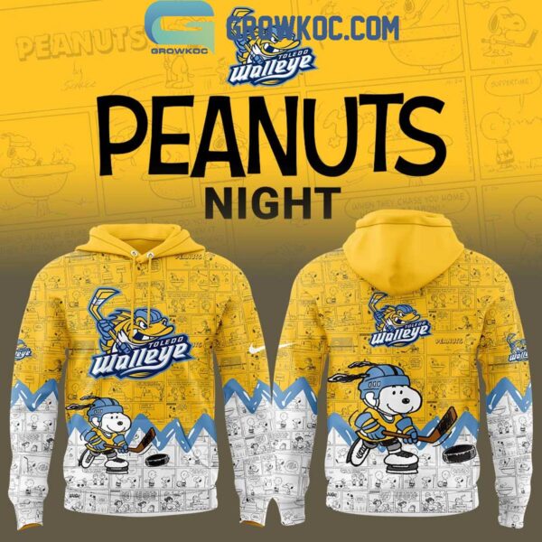 Toledo Walleye 75th Anniversary Of Peanuts Snoopy Hoodie T Shirt
