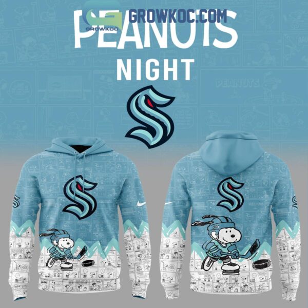 Seattle Kraken 75th Anniversary Of Peanuts Snoopy Hoodie T Shirt