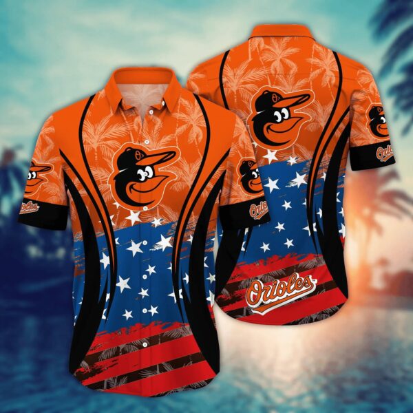 Baltimore Orioles Star Spangled Tropical Aloha Hawaiian Shirt for Men And Women